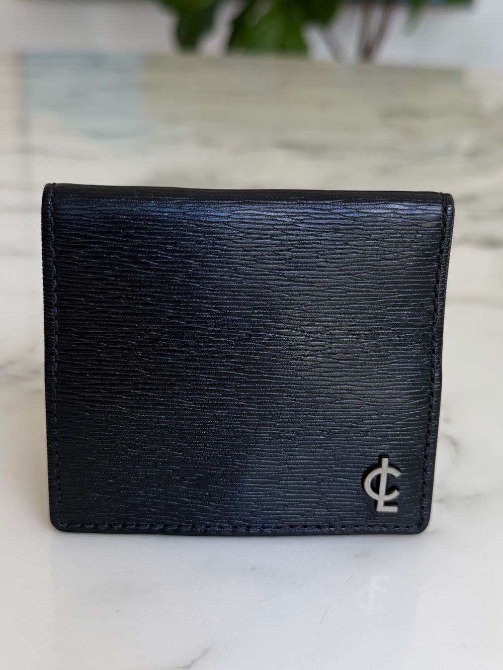 Coach Luggage Vintage Origami Square Pop Coin Case Black Leather Unisex 90s Y2K